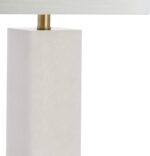 JONATHAN Y 29" Brass Gold/White Metal and Marble Table Lamp, Contemporary Transi... - Image 5