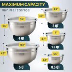 Baker's Signature Stainless Steel Mixing Bowls With Lid, Metal Mixing Bowl Set O... - Image 3