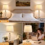 EJIAXIN Bedside Table Lamp for Bedroom Set of 2 - Beige Nightstand Lamps with US... - Image 7