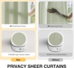 Anmao Non-See-Through Sage Green Privacy Semi Sheer Curtains for Living Room 84 ... - Image 3