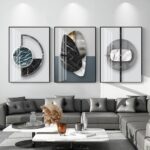 QKF Extra Large Frame Bright Geometry Abstract Canvas Wall Art Modern Home Livin... - Image 2