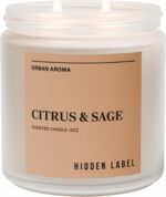 Citrus Sage Scented Candle, 12oz Natural Soy Wax, 2 Wick Aromatherapy Candles fo... - Image 3