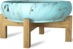 ARTKETTY Succulent Pots - 10 Inch Large Bonsai Pots with Drainage Stand, Ceramic... - Image 3