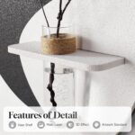 Cuspin 3D Textured Black and White Wall Art with Vase and Shelf, Minimalist Abst... - Image 4