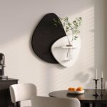 Cuspin 3D Textured Black and White Wall Art with Vase and Shelf, Minimalist Abst... - Image 5