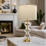 Oneach 25" Glass Table Lamps Set of 2, Gold Modern Table Lamps with USB Ports fo... - Image 3