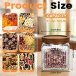 6 Pcs Vintage Glass Storage Jar with Lid 17 oz Glass Containers Stylish Ribbed P... - Image 3