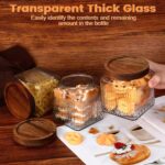 6 Pcs Vintage Glass Storage Jar with Lid 17 oz Glass Containers Stylish Ribbed P... - Image 6