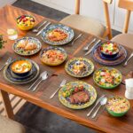 vancasso 16 Pieces Plates and Bowls Set, Bohemian Style Dinnerware Sets Service ... - Image 9
