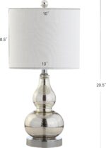 JONATHAN Y 20.5" Mercury Silver Glass Table Lamp, Modern Gourd Bedside Nightstan... - Image 5