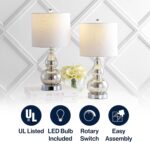 JONATHAN Y 20.5" Mercury Silver Glass Table Lamp, Modern Gourd Bedside Nightstan... - Image 6
