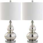 JONATHAN Y 20.5" Mercury Silver Glass Table Lamp, Modern Gourd Bedside Nightstan... - Image 8
