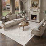 PureCozy Gray 8x10 Area Rug for Living Room Washable Vintage Large Carpet Non Sl... - Image 3