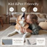 PureCozy Gray 8x10 Area Rug for Living Room Washable Vintage Large Carpet Non Sl... - Image 4