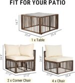 7-Piece Outdoor Patio Furniture Set, Modern PE Rattan Sectional Sofa with Adjust... - Image 3