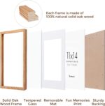 Fun Memories 11x14 Picture Frame, Solid Oak Wood 11 x 14 Photo Frames for Wall, ... - Image 5