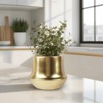Gold Planter Pot Indoor Ceramic Flower Pots Modern Decorative Large Plant Pot 7.... - Image 3
