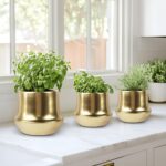 Gold Planter Pot Indoor Ceramic Flower Pots Modern Decorative Large Plant Pot 7.... - Image 6