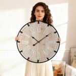 Vantic Farmhouse 24 Inch Extra Large Decorative Wall Clock with Metal Circle, Ov... - Image 3