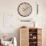 Vantic Farmhouse 24 Inch Extra Large Decorative Wall Clock with Metal Circle, Ov... - Image 7