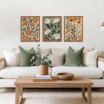 Urmoya 3 Pieces Flower Market Canvas Wall Art, Green Beige Abstract Boho Floral ... - Image 5