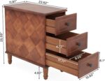 Tribesigns Solid Wood End Table, Fully Assembled Narrow Side Table with Drawers,... - Image 3