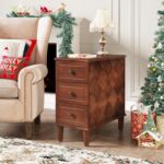 Tribesigns Solid Wood End Table, Fully Assembled Narrow Side Table with Drawers,... - Image 4