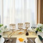 3 Arms Crystal Candle Holders, Arch Candlestick Table Candelabras Centerpieces f... - Image 4