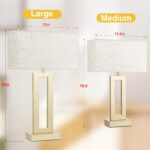 Seealle 22" Tall Bedroom Lamps for Living Room - Touch Gold Bedside Lamps with U... - Image 3