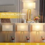 Seealle 22" Tall Bedroom Lamps for Living Room - Touch Gold Bedside Lamps with U... - Image 4