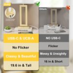 Seealle 22" Tall Bedroom Lamps for Living Room - Touch Gold Bedside Lamps with U... - Image 8