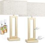 Seealle 22" Tall Bedroom Lamps for Living Room - Touch Gold Bedside Lamps with U... - Image 9