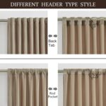 100% Full Blackout Champagne Beige Velvet Curtains 108 inch Long for Living Room... - Image 3