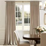 100% Full Blackout Champagne Beige Velvet Curtains 108 inch Long for Living Room... - Image 5