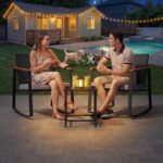 Bealife 3 Piece Outdoor Patio Wicker Furniture Set, Outdoor Patio Rocking Bistro... - Image 4