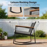 Bealife 3 Piece Outdoor Patio Wicker Furniture Set, Outdoor Patio Rocking Bistro... - Image 6