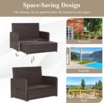 Tangkula Patio Rattan Daybed with 4-Level Adjustable Backrest, Outdoor PE Wicker... - Image 8