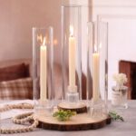 NITIME 9 Set Hurricane Glass Candle Holders for Taper Candles, Candlestick Holde... - Image 9