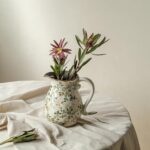 SURE YUESI 7.9" Green Pitcher Vase with Handle, Vintage Chinoiserie Ceramic Flor... - Image 5