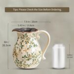 SURE YUESI 7.9" Green Pitcher Vase with Handle, Vintage Chinoiserie Ceramic Flor... - Image 10