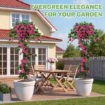 2Pack 5FT Artificial Bougainvillea Topiary Trees for Outdoor, Fake Silk Flowers ... - Image 3