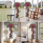 2Pack 5FT Artificial Bougainvillea Topiary Trees for Outdoor, Fake Silk Flowers ... - Image 5