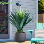 3.5ft Artificial Agave Plant, 42 Inch Tall Faux Agave Plants in Black Pot, Fake ... - Image 8