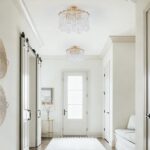 Modern Semi Flush Mount Ceiling Light 3-Light Gold Glass Chandelier Hallway Ligh... - Image 3