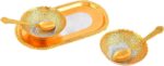 NOBILITY Bowl Spoon Tray Set Gold and Silver Plated Dry Fruits Dessert Serving S... - Image 5