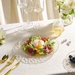 realluck 50 Pcs Hammered Plastic Plates with Gold Rim, Elegant Disposable Dinner... - Image 5