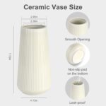 Beige Ceramic Vase, GUKJOB Small Cute Flower Vase for Pampas Grass, Home, Living... - Image 5
