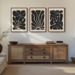 Framed Textured Wood 3D Wall Art for Living Room, Large Boho Floral Black and Be... - Image 10