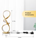 2 Pack Table Lamps, LED Touch Dimmable Spiral Desk Lamp, 3 Color Temperature Mod... - Image 8