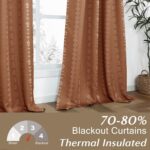 Vintage Floral Blackout Curtains 96 Inch Long, Burnt Orange Mid Century Modern B... - Image 4